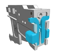 Insert both retention arms into place.