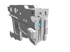 Carefully insert spring between retention arms.