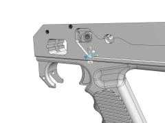 Affix trigger with 3mm dia, 38mm length dowel