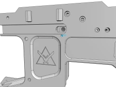 Slide trigger linkage into lower and fix in place by tapping in 2x 3mm dowels, one from each side.