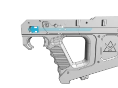 Insert mag catch rod into slot from front