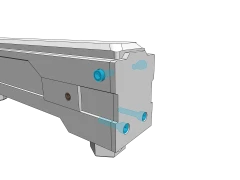 Using 2x M3x8 and 2x M3x16 bolts, attach back plate to the upper receiver.