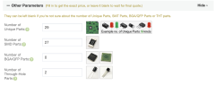 Set part type quantity